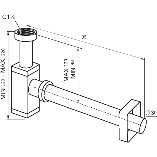 Сифон для умывальника CeramaLux C045, изображение 2
