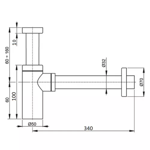 Сифон для умывальника CeramaLux C057, изображение 2