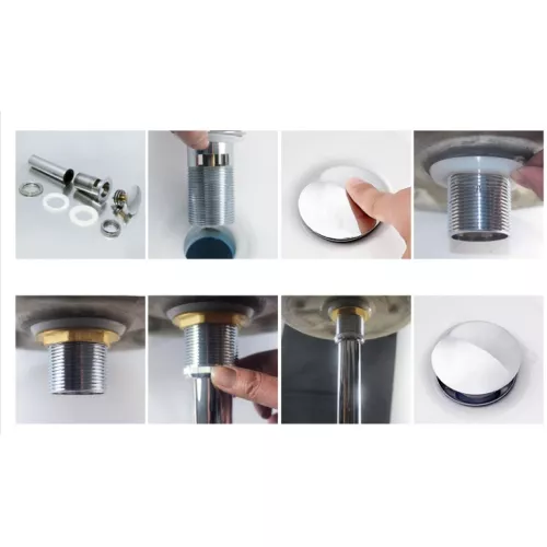 Донный клапан для раковины CeramaLux RD001 с переливом, изображение 3