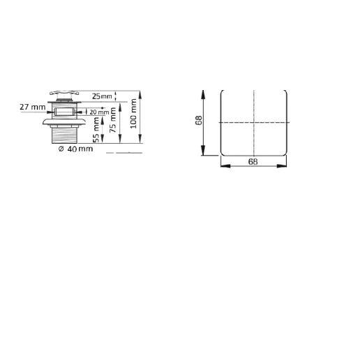 Донный клапан для раковины CeramaLux RD005 хром с переливом , изображение 2