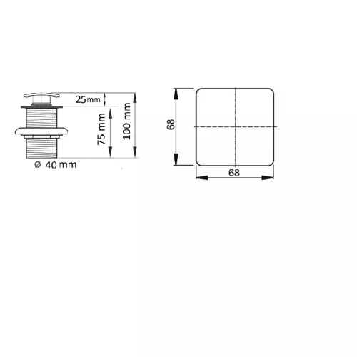 Донный клапан для раковины CeramaLux RD006 хром без перелива , изображение 2