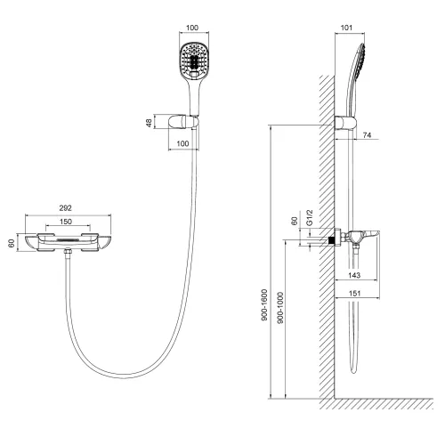 Смеситель для ванны с душем Timo Helmi 4024/00-16Y, Выбрать цвет: хром-белый, изображение 3