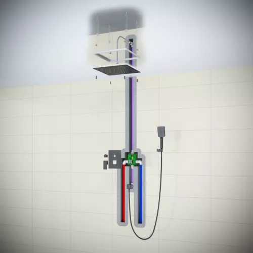 Душевая система встроенная Timo Selene SX-2039, Выбрать цвет: Хром, изображение 4