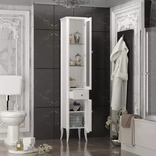 Пенал Opadiris Брунелла 35 см напольный, белый, правый, Ориентация: правая, Выбрать цвет: Белый, изображение 2