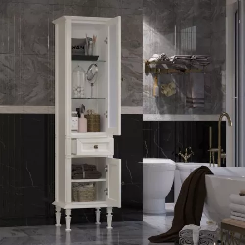 Пенал напольный левый/правый Opadiris Кантара 46 Слоновая кость, Выбрать цвет: Слоновая кость, Ориентация: левая, изображение 3