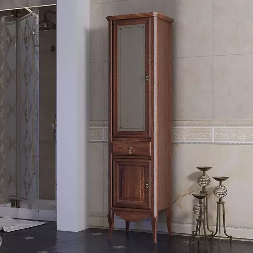 Мебель для ванной: Пенал напольный одностворчатый OPADIRIS Лоренцо левый светлый орех 1 в магазине Акватория