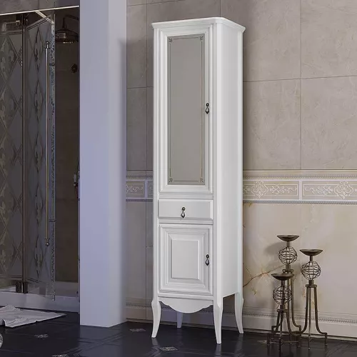 Мебель для ванной: Пенал напольный одностворчатый OPADIRIS Лоренцо левый белый 1 в магазине Акватория