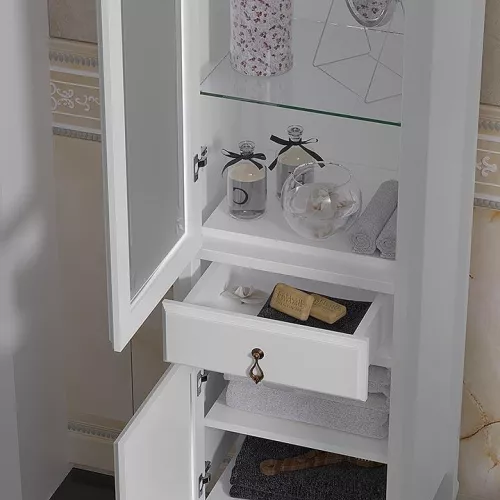 Пенал напольный одностворчатый OPADIRIS Лоренцо левый/правый , белый, Выбрать цвет: Белый, Ориентация: Левая, изображение 4