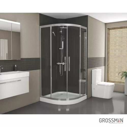 Душ.ограждение GROSSMAN  PR-90/100S, Цвет стекла: прозрачное, Цвет профиля: Хром, Выбрать размер: 100х100, изображение 2