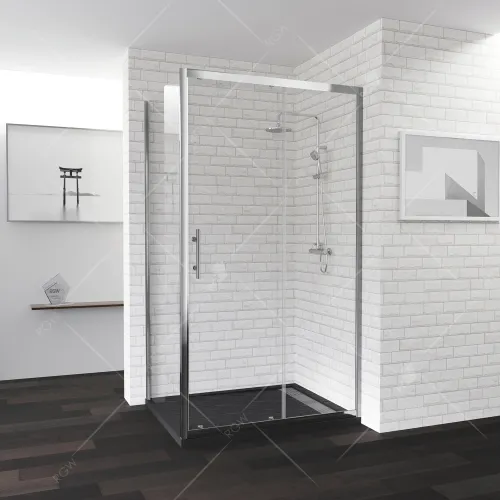 Душевой уголок  RGW PA-145, Цвет стекла: прозрачное, Цвет профиля (вариация): Хром, Выбрать размер: 800x1400, изображение 2