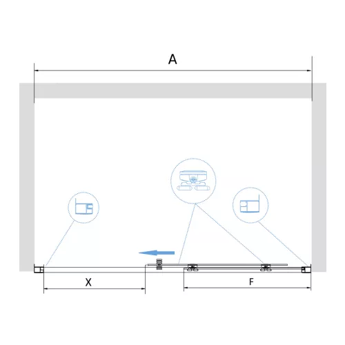 Душевая дверь RGW PA-14B, Цвет стекла: прозрачное, Цвет профиля: Черный, Выбрать размер: 140, изображение 2