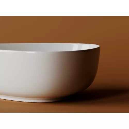 Умывальник чаша накладная прямоугольная со сливом переливом Element 600*380*140мм CN5026, изображение 4