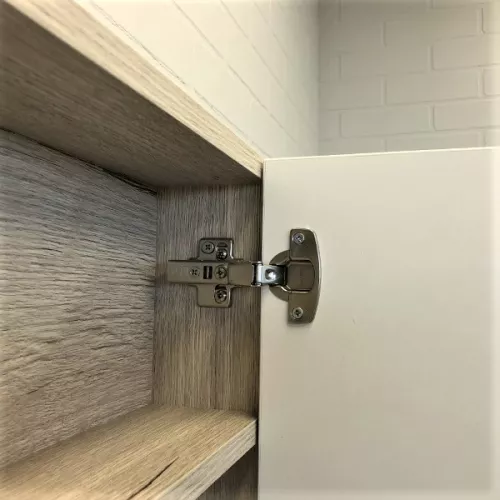 Зеркало-шкаф Comforty Клеон 60/75/90 белый/дуб дымчатый, Выбрать размер: 75, Выбрать цвет: Белый/Дуб дымчатый, изображение 2