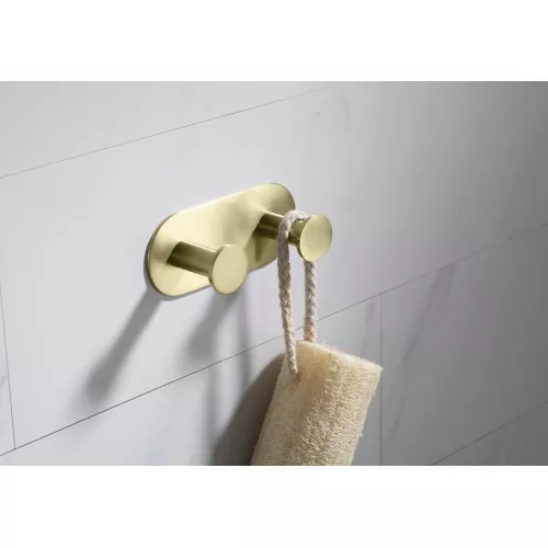 Вешалка-2 крючка Timo Saona 13014/17 золото матовое, изображение 2