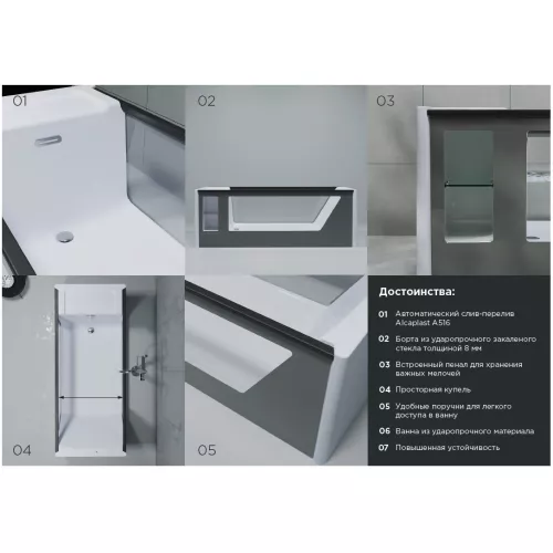 Ванна AIMA GENESIS 180x75, изображение 6