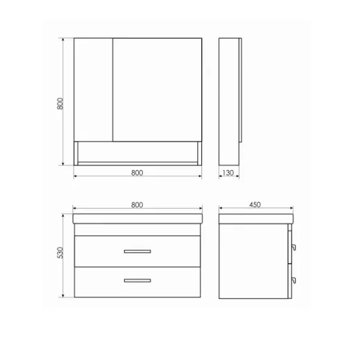 Тумба-умывальник Comforty  Никосия, Выбрать размер: 80, Тип: Тумба подвесная, Выбрать цвет: дуб темный , Комплектация: раковина Fest 80, изображение 9