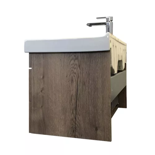 Тумба-умывальник Comforty  Никосия, Выбрать размер: 80, Тип: Тумба подвесная, Выбрать цвет: дуб темный , Комплектация: раковина Fest 80, изображение 6