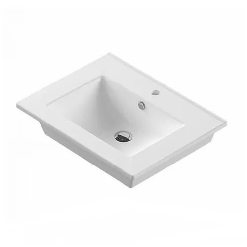 COMFORTY. Тумба-умывальник "Клеон-60Н/75Н/90Н" напольная  белый/дуб дымчатый с раковиной, Выбрать размер: 60, Выбрать цвет: Дуб дымчатый, Комплектация: раковина Quadro 60, изображение 4