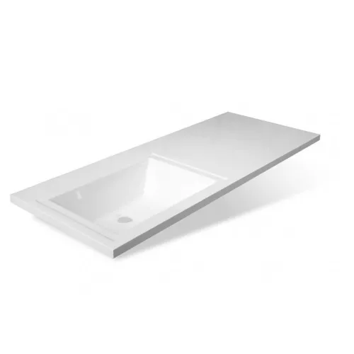 Тумба напольная Style Line ВаЛеРо 60см с раковиной под стиральную машину 120см, Люкс белая, PLUS, Ориентация: левая, изображение 3