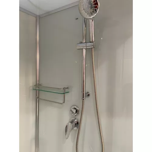 Душевая кабина Frank F420 Brilliant  120х120 низкий поддон/прозрачное, Цвет стекла: прозрачное, Цвет профиля: Хром, Тип поддона: Низкий, Выбрать размер: 120x120, Внешний вид: с крышей, изображение 3