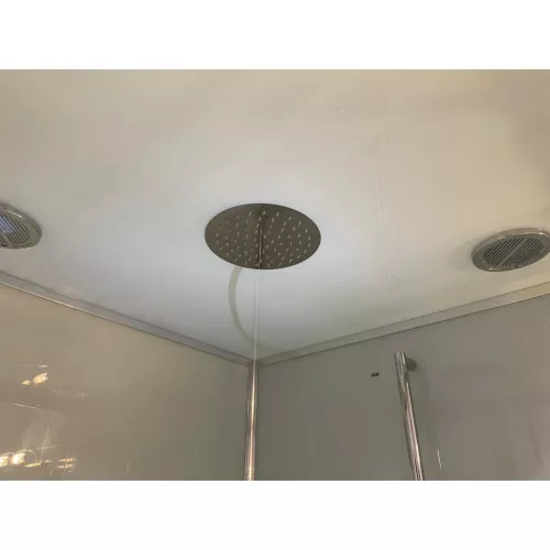 Душевая кабина Frank F420 Brilliant  120х120 низкий поддон/прозрачное, Цвет стекла: прозрачное, Цвет профиля: Хром, Тип поддона: Низкий, Выбрать размер: 120x120, Внешний вид: с крышей, изображение 5