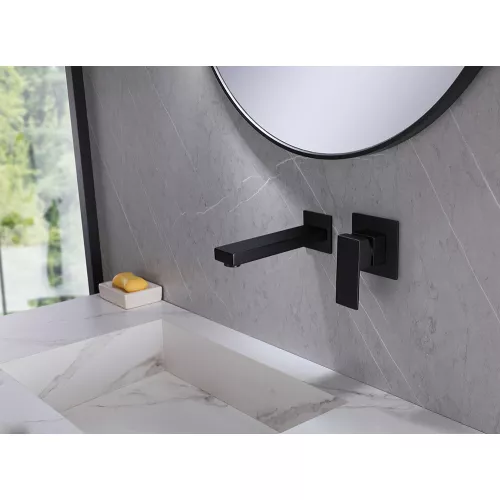 Смеситель ABBER Daheim AF8212B для раковины скрытого монтажа, черный матовый, Выбрать цвет: Черный, изображение 2