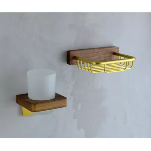 Bronze De Luxe Держатель стакана для ванной золото, Выбрать цвет: Матовое золото, изображение 3