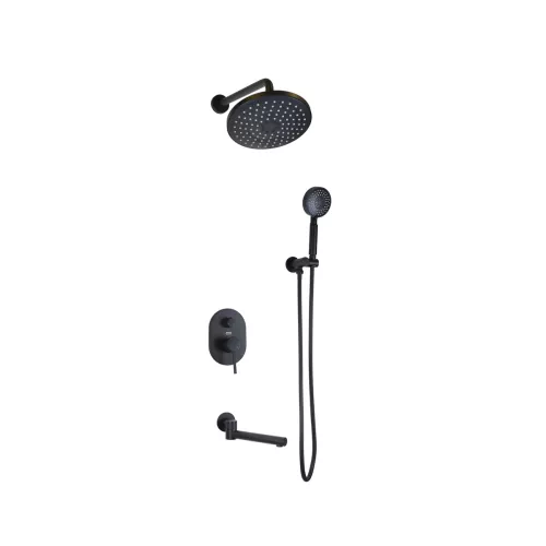 Bronze De Luxe SCANDI Душевой комплект встраиваемый, Выбрать цвет: Черный матовый