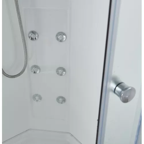 Душевая кабина четверть круга Timo Standart Т-5590  , с Г/М, без Г/М, Цвет стекла: матовое, Цвет профиля: Хром, Тип поддона: Высокий, Выбрать размер: 90x90, Комплектация: с гидромассажем, изображение 5