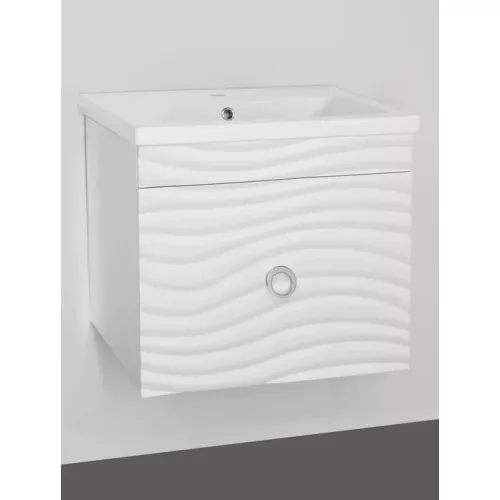 Тумба подвесная с раковиной Style Line Вероника  Комо 60/80  Люкс белая, PLUS, Выбрать размер: 60, изображение 3