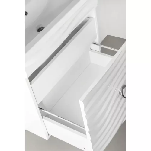 Тумба подвесная с раковиной Style Line Вероника  Комо 60/80  Люкс белая, PLUS, Выбрать размер: 60, изображение 4