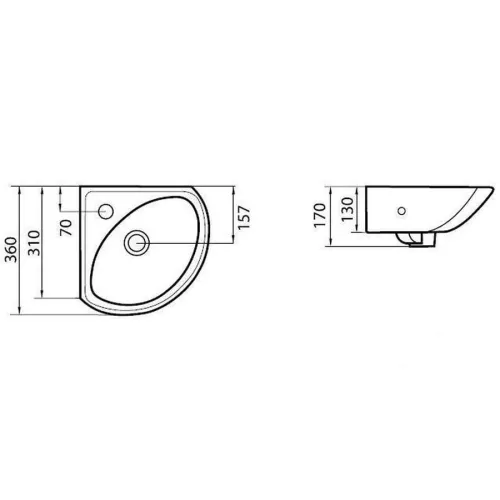 Тумба напольная угловая с раковиной Style Line Эко Стандарт Веер, изображение 13