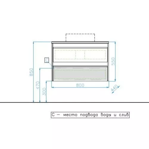 Тумба подвесная с раковиной Style Line Монако (2 ящ.), Гамма 56, Осина бел /бел лакобель, PLUS, Выбрать цвет: Белый, Выбрать размер: 80, изображение 7