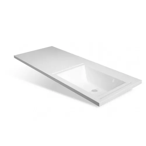 Тумба подвесная Style Line Жасмин 2 60 Люкс белая, PLUS (2 ящ.) с раковиной Даллас 120 L/R, Ориентация: правая, изображение 7