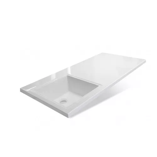 Тумба подвесная Style Line с раковиной  Даллас Люкс белая, PLUS, Выбрать размер: 100, изображение 10