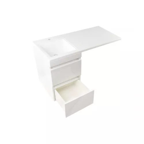 Тумба подвесная Style Line с раковиной  Даллас Люкс белая, PLUS, Выбрать размер: 100, изображение 6