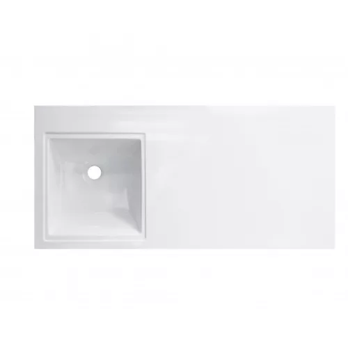 Тумба подвесная Style Line с раковиной  Даллас Люкс белая, PLUS, Выбрать размер: 100, изображение 9