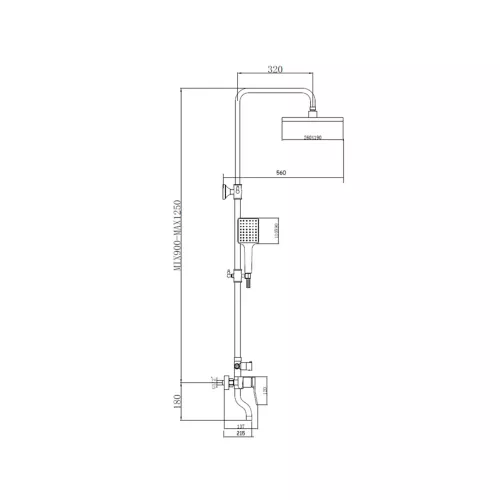 Bronze De Luxe Element Душевой гарнитур, Высота (мм): 1250, Выбрать цвет: Хром, изображение 4