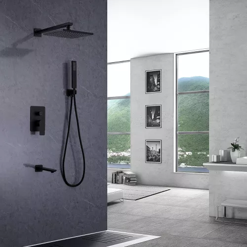 Душевая система ABBER Weiss Insel AF8017В, Выбрать цвет: Черный матовый, изображение 2