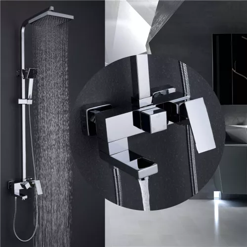 Душевая стойка ABBER Daheim AF8216, Выбрать цвет: Хром, Регулируемая высота: 900-1250, изображение 2