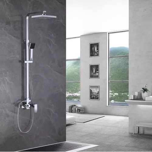 Душевая стойка ABBER Wasserfall AF8616, Выбрать цвет: Хром, Регулируемая высота: 900-1250, изображение 2