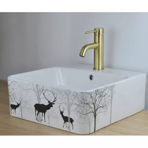 Смеситель однорычажный на раковину Bronze De Luxe, Выбрать цвет: Бронза, изображение 4