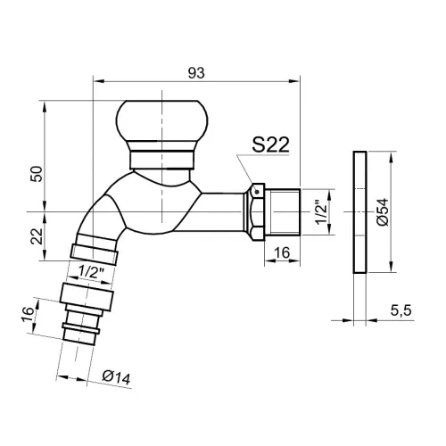Bronze De Luxe Сливной кран (насадка-расекатель), изображение 2