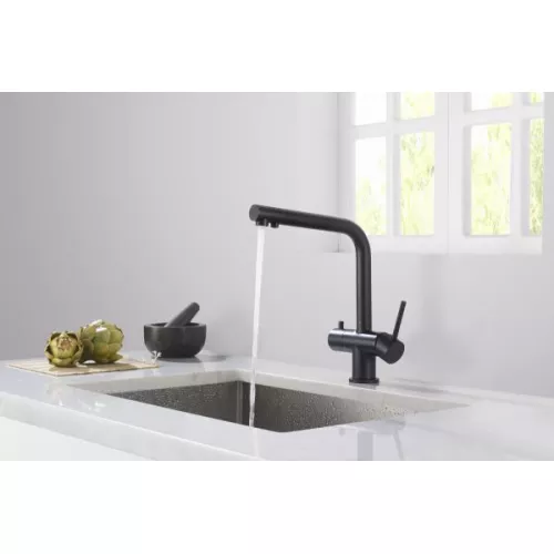 Смеситель для кухни  Timo Saona 2396/03F с подключением фильтра  черный, изображение 2