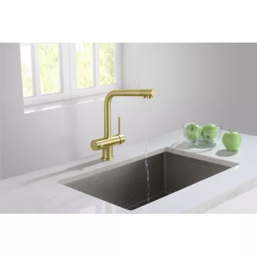 Смеситель для кухни с подключением фильтра Timo Saona 2396/17F золото матовое, изображение 2