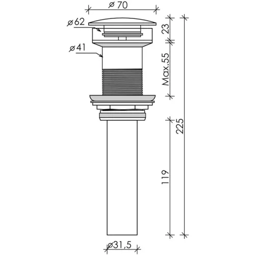 Донный клапан CN2000MW, Выбрать цвет: Белый матовый, изображение 2
