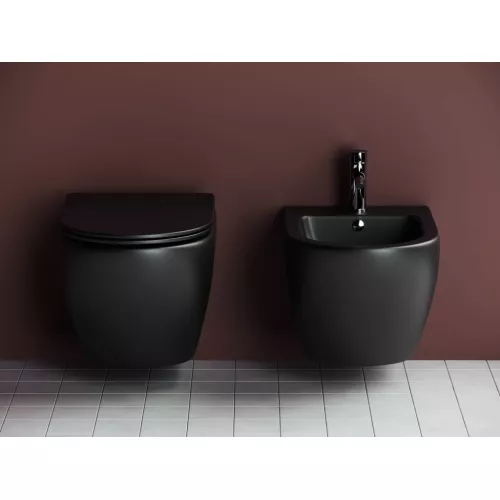 Подвесной унитаз Ceramica Nova Metropol Rimless CN4002, Выбрать цвет: Черный матовый, изображение 10