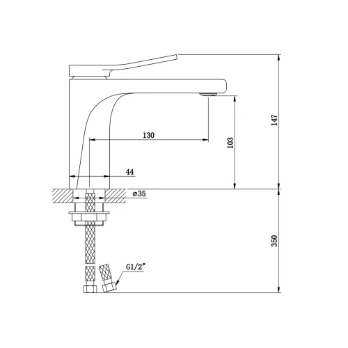 Смеситель на раковину Bronze De Luxe, Выбрать цвет: Золото, изображение 2