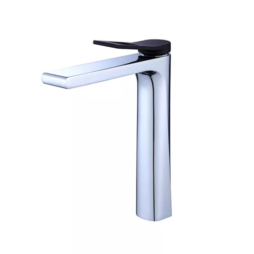 Высокий смеситель на раковину Bronze De Luxe, Выбрать цвет: Хром/черный