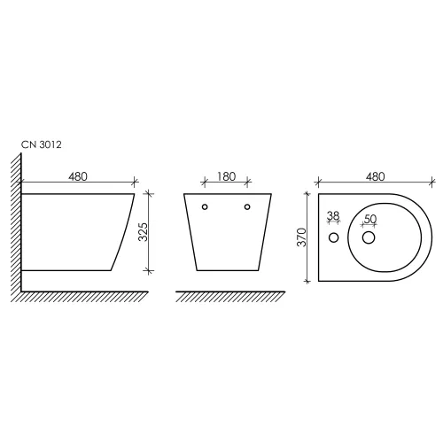 Подвесное биде CERAMICANOVA  CN3012, изображение 2